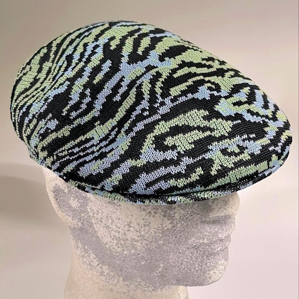 Men's Kangol Sky Blue | Black | Lt Green Tiger Carnival 504 Casual Hat NWT